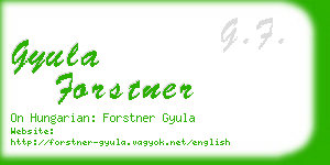 gyula forstner business card